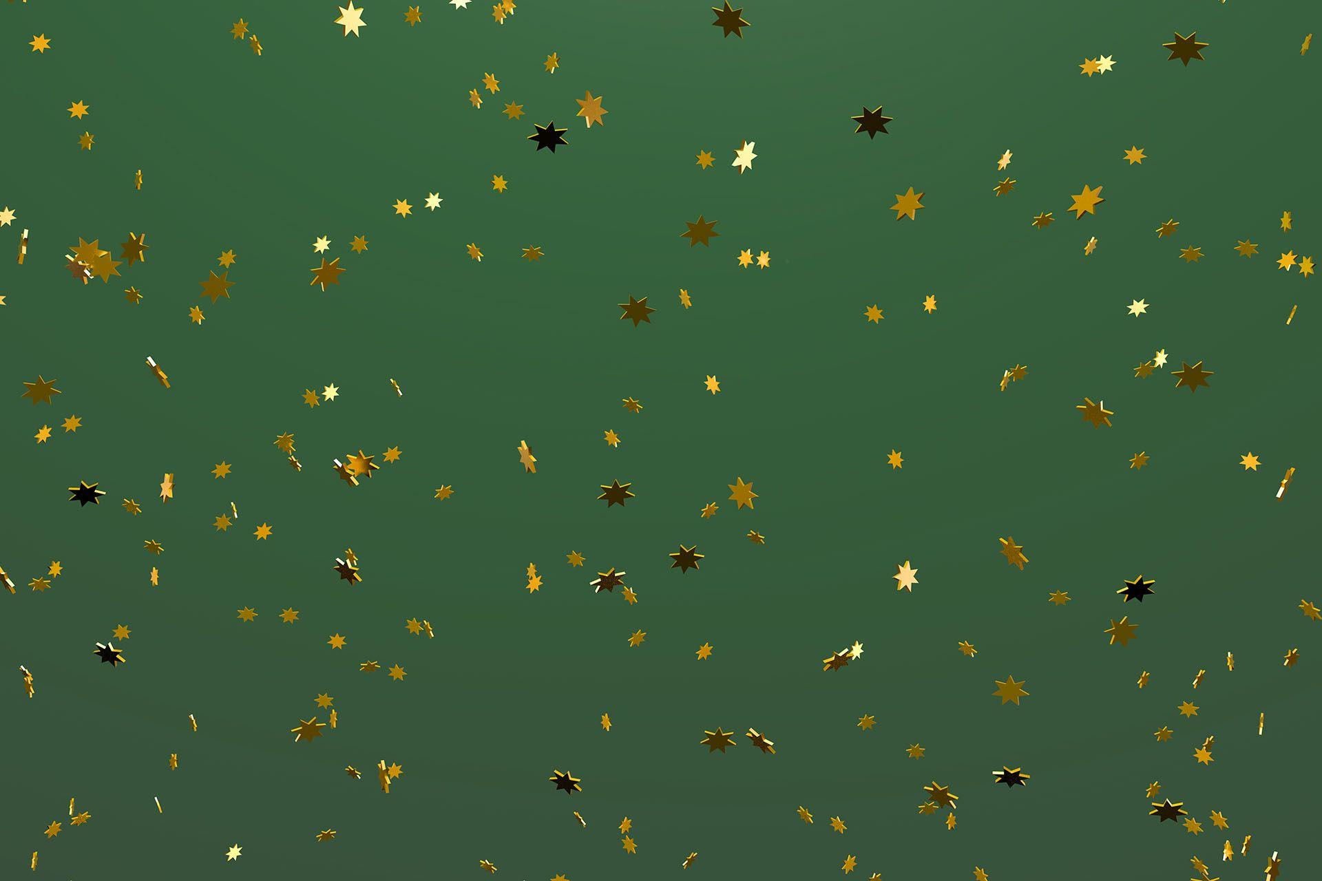 Bild som visar konfetti av guldiga stjärnor 