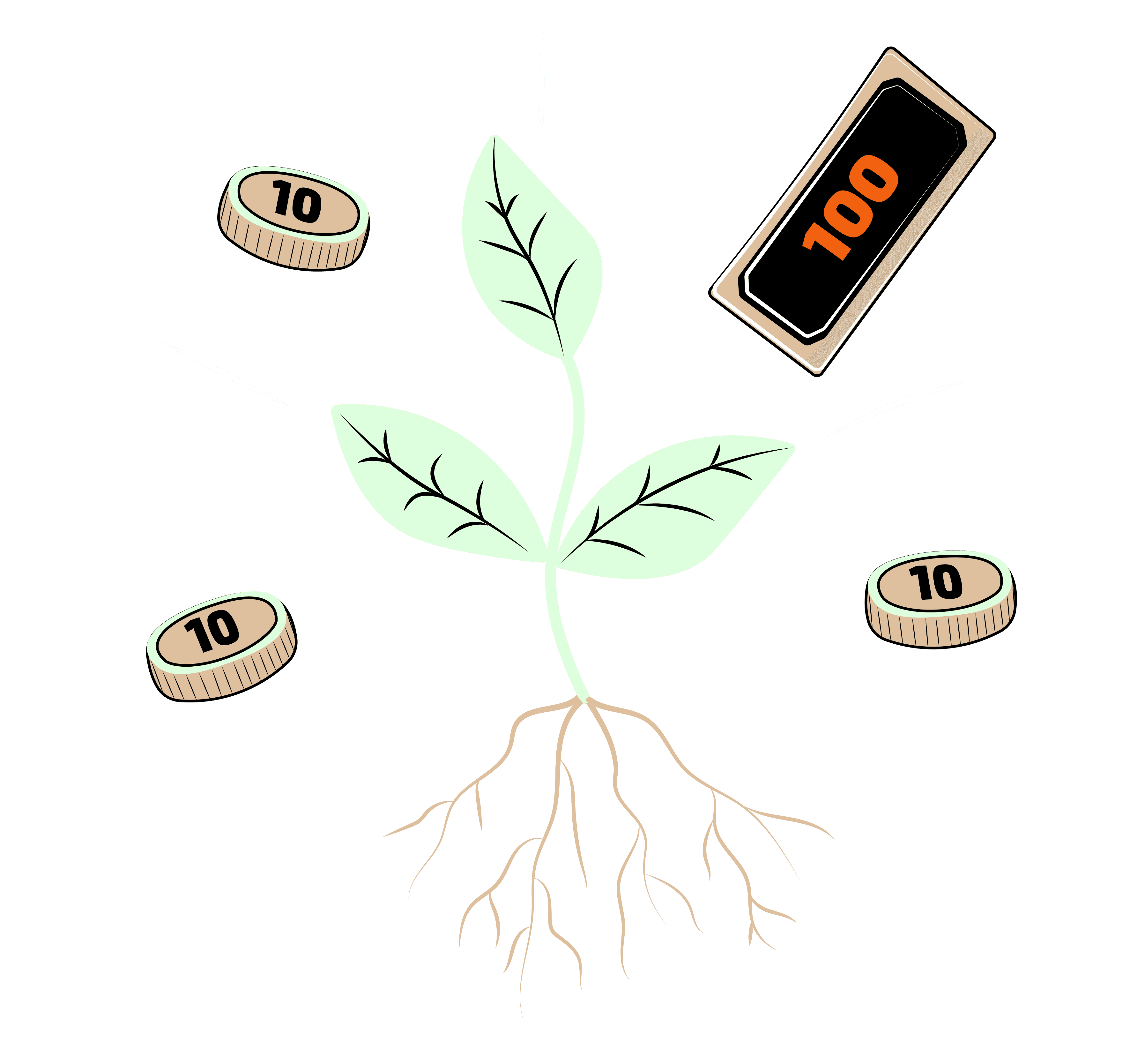 Växt som gror som symboliserar ett växande företag.