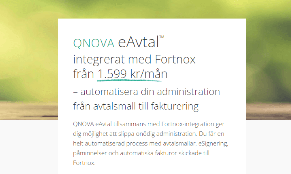 QNOVA eAvtal med Fortnox main image